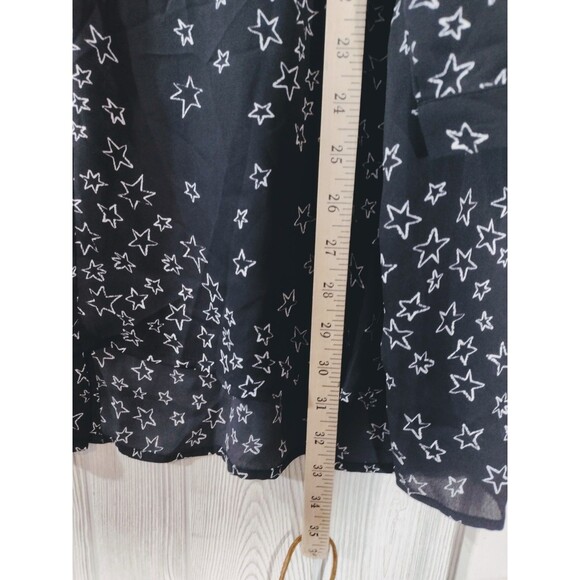 Catherines Womens Blouse 4X Black Star Lightweight FREE SHIPPING! - Picture 9 of 12